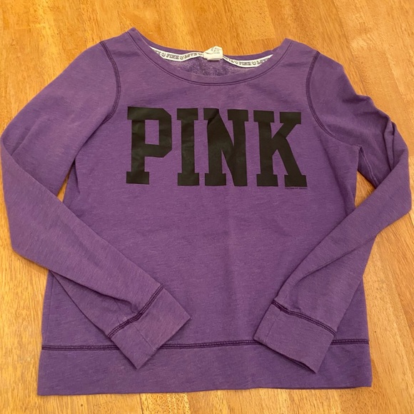 Pink purple & blk long sleeve  sweatshirt NEW sz S - Picture 1 of 13